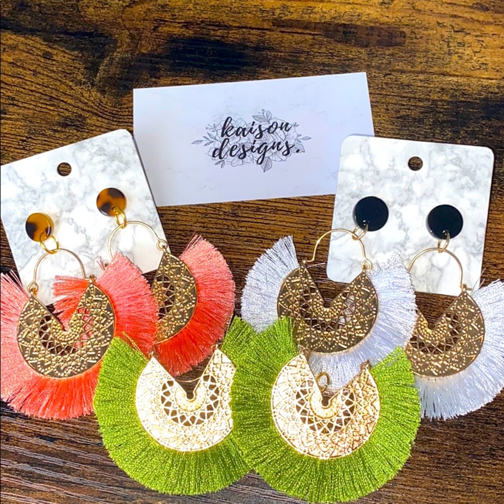 Aztec style earrings trio!